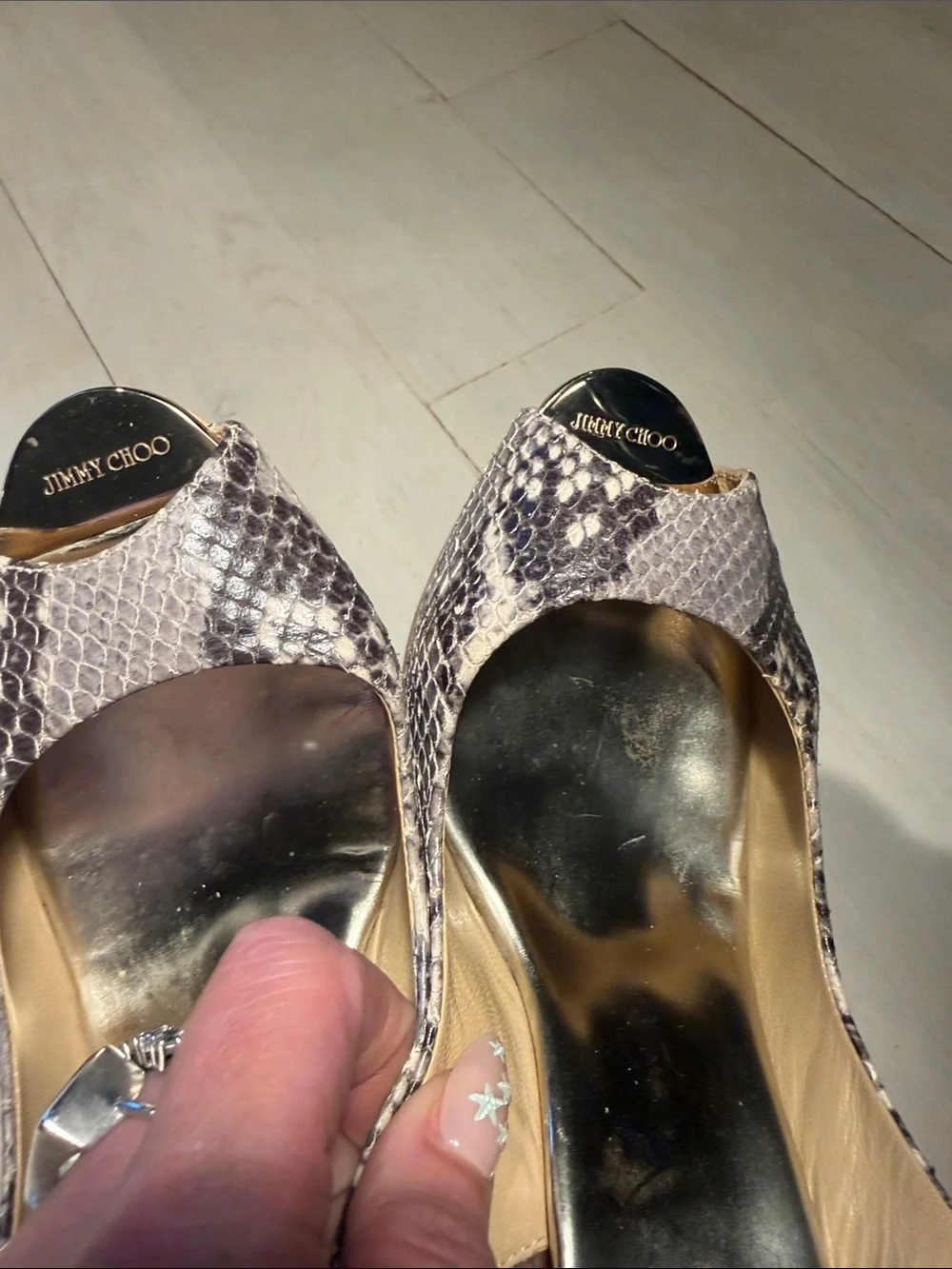 Jimmy Choo Prova Snake-Embossed Leather Cork Wedge Sandal